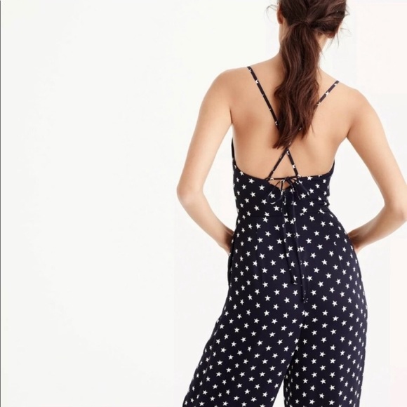 NWOT Tie-back Jumpsuit in Star Print by J. Crew - Picture 3 of 7